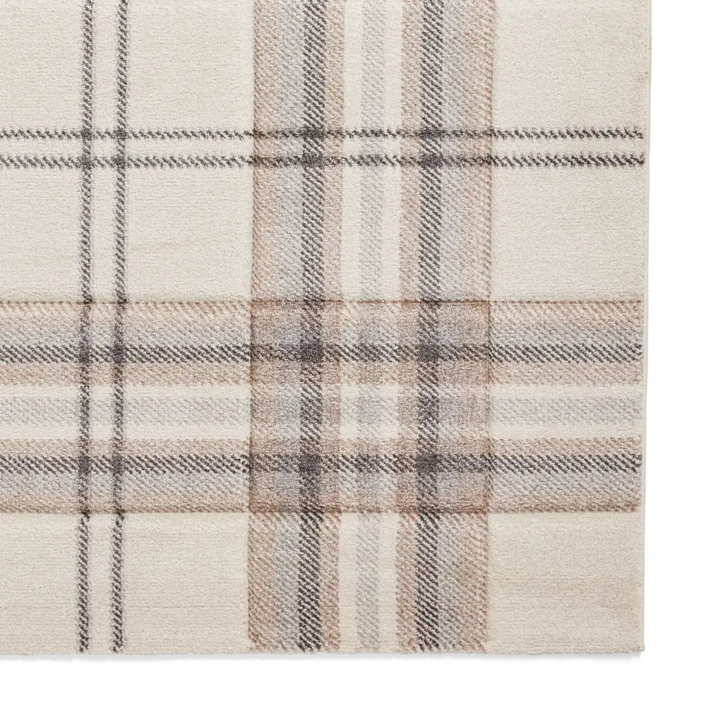 Catherine Lansfield Kelso Check Natural - Washable - Image 4
