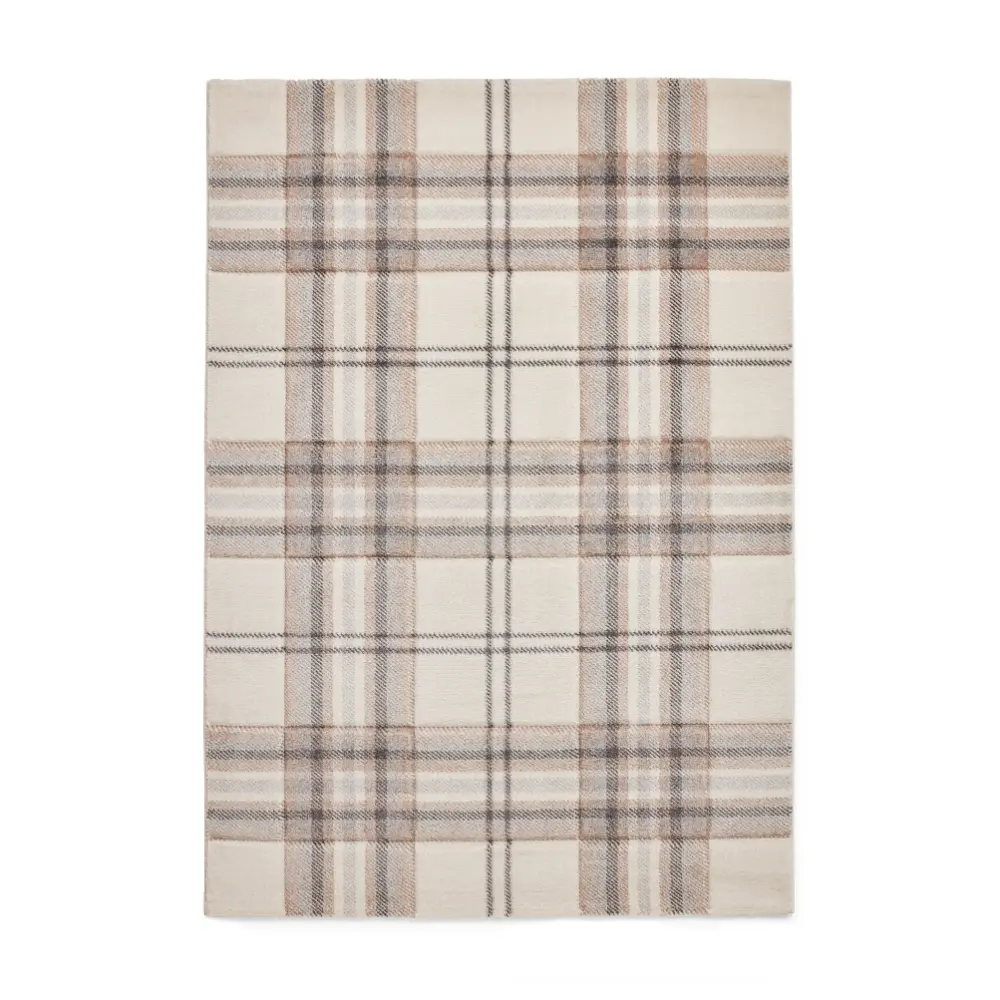 Catherine Lansfield Kelso Check Natural - Washable - Image 8
