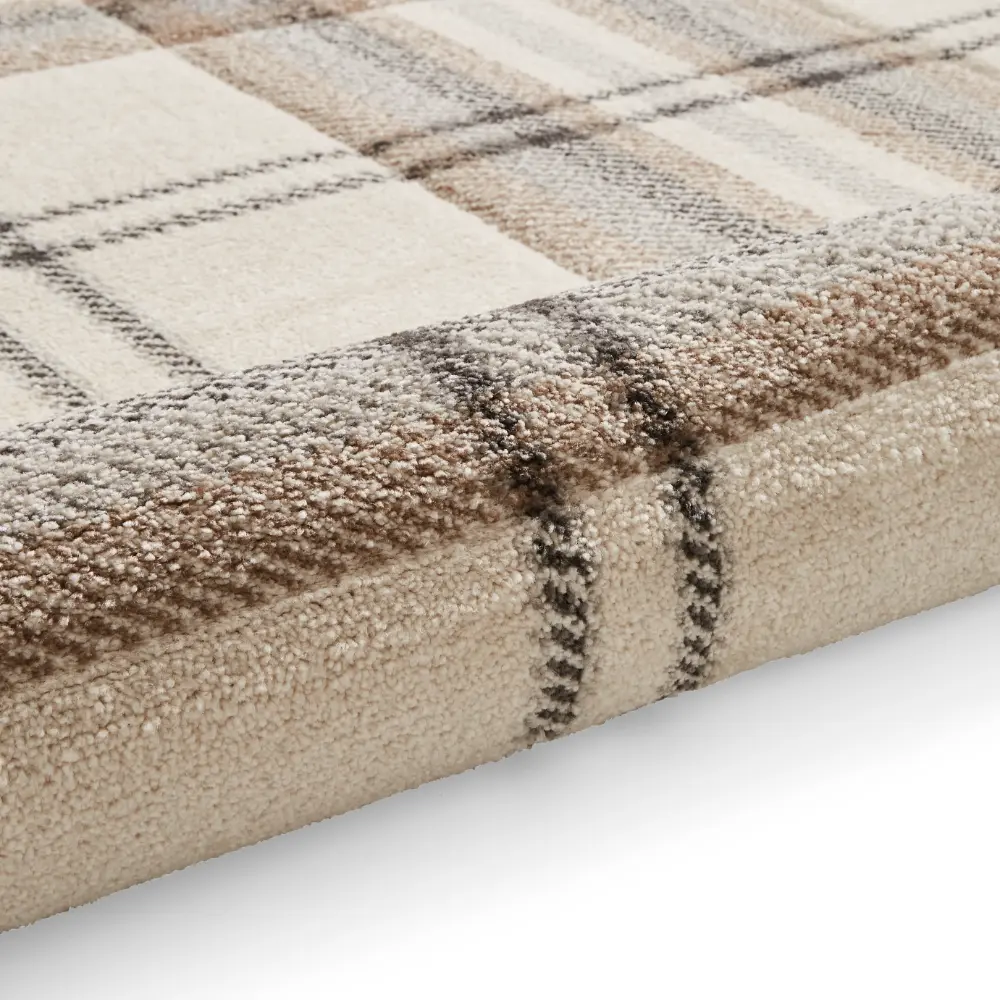 Catherine Lansfield Kelso Check Natural - Washable - Image 9