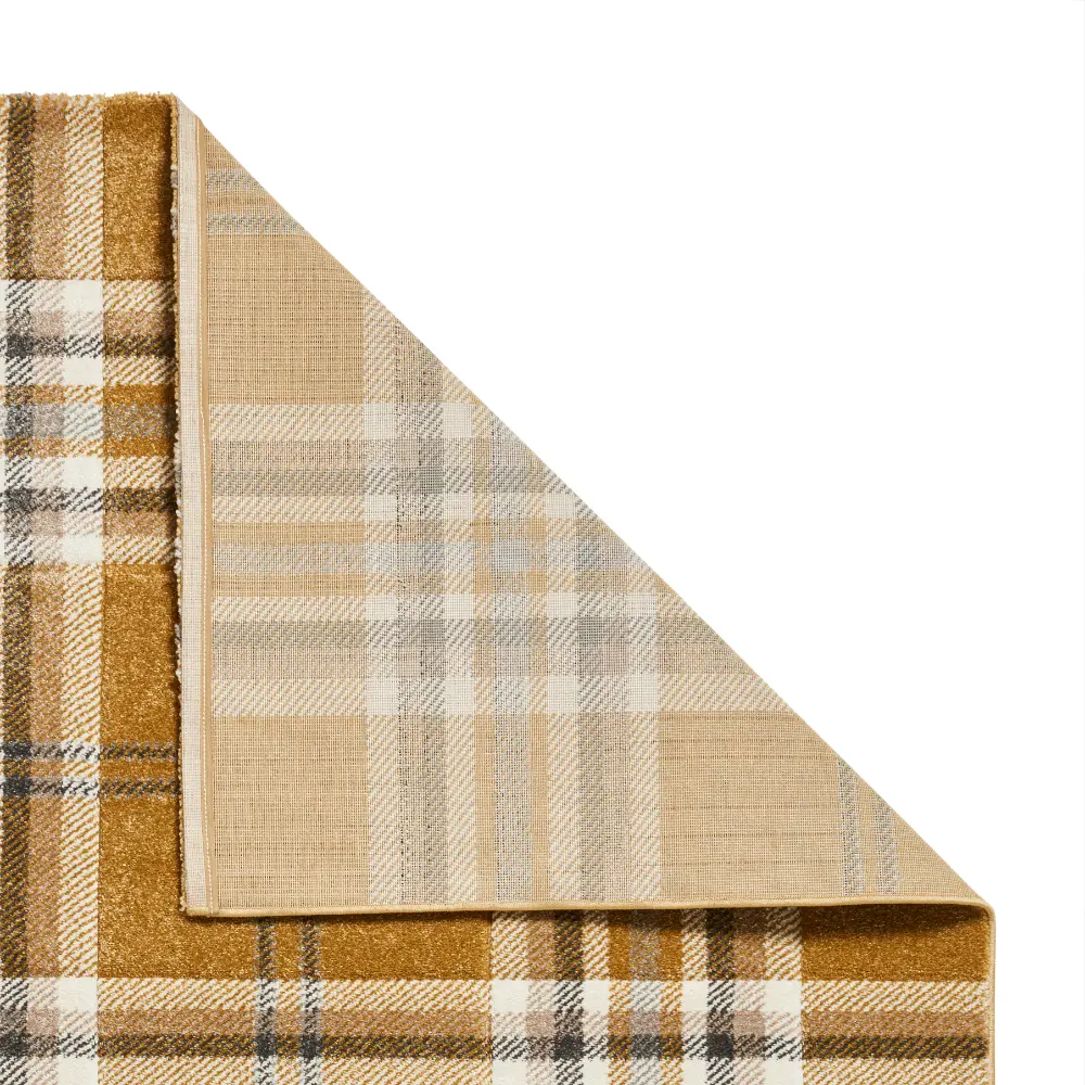 Catherine Lansfield Kelso Check Ochre - Washable - Image 3