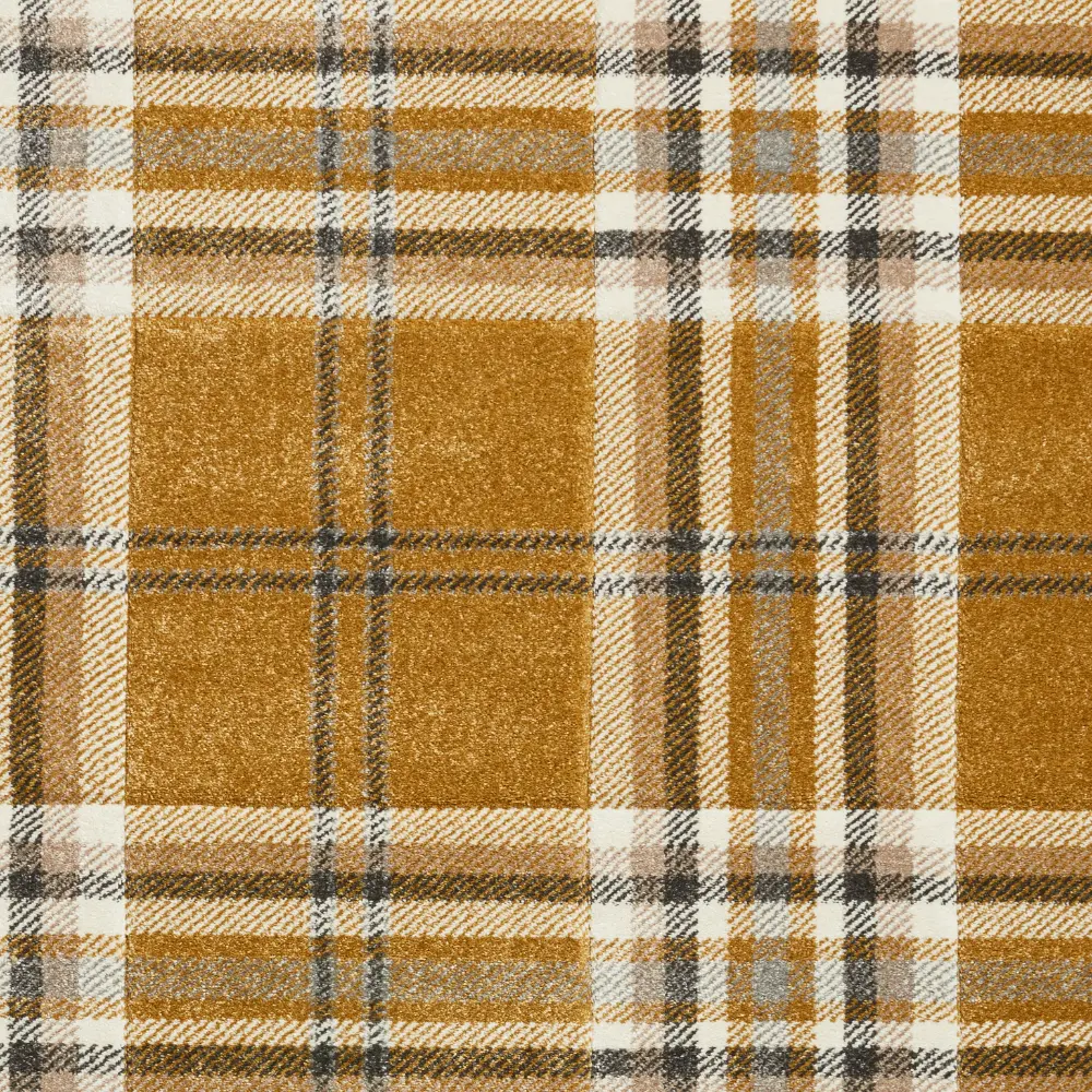 Catherine Lansfield Kelso Check Ochre - Washable - Image 5