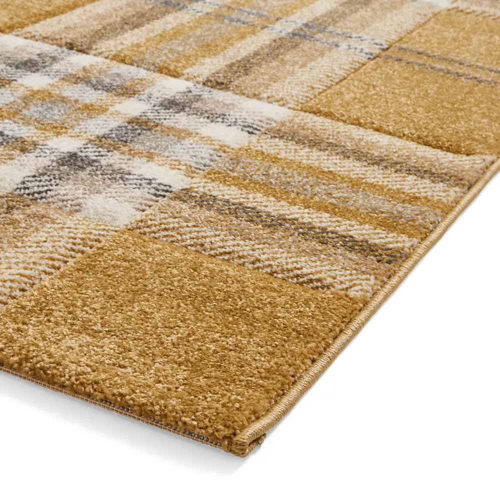 Catherine Lansfield Kelso Check Ochre - Washable - Image 6