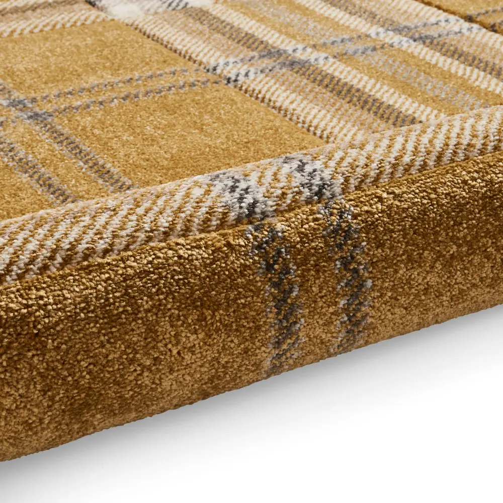 Catherine Lansfield Kelso Check Ochre - Washable - Image 8