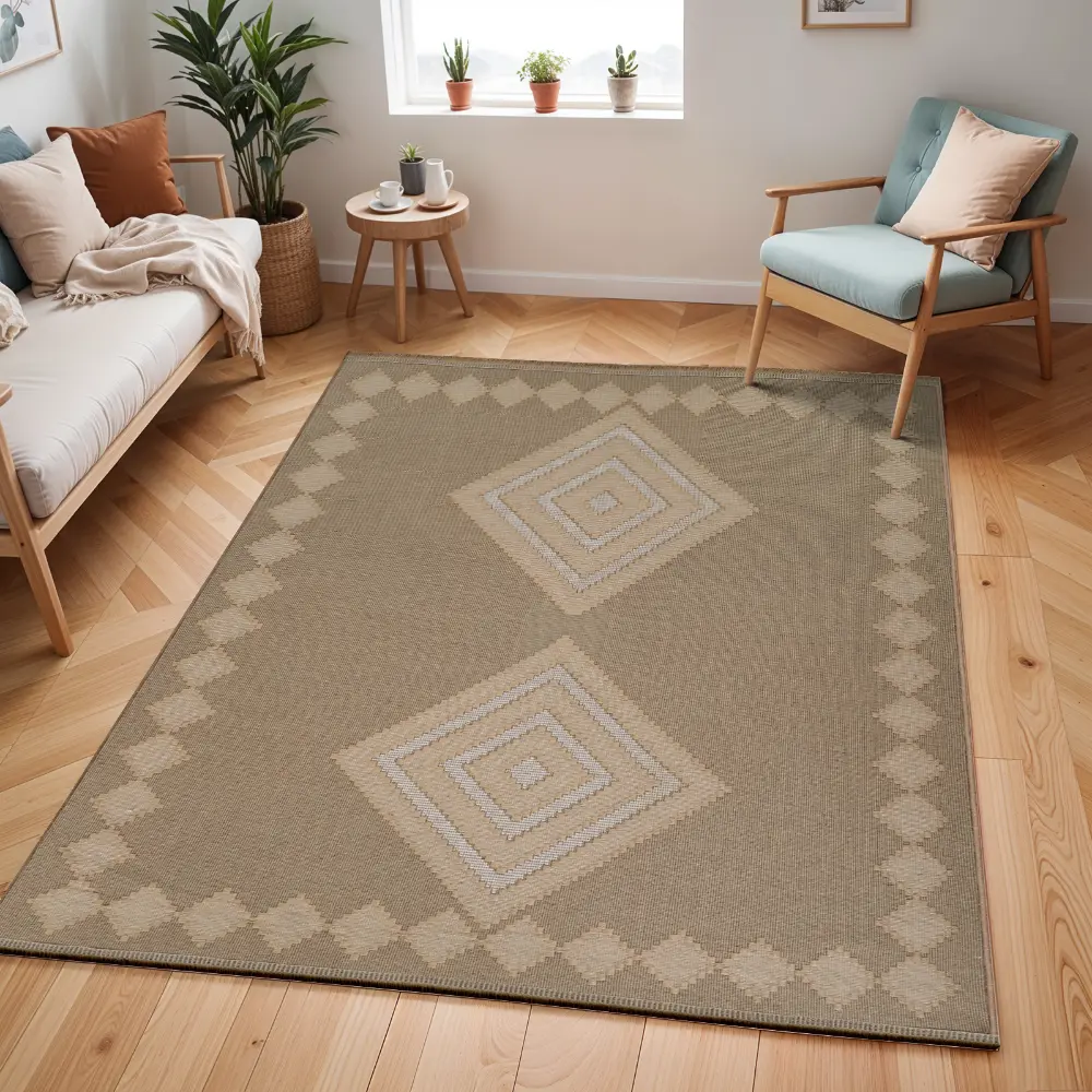Keyuri Cottage Tan/Light Beige Machine Washable Jute Rug