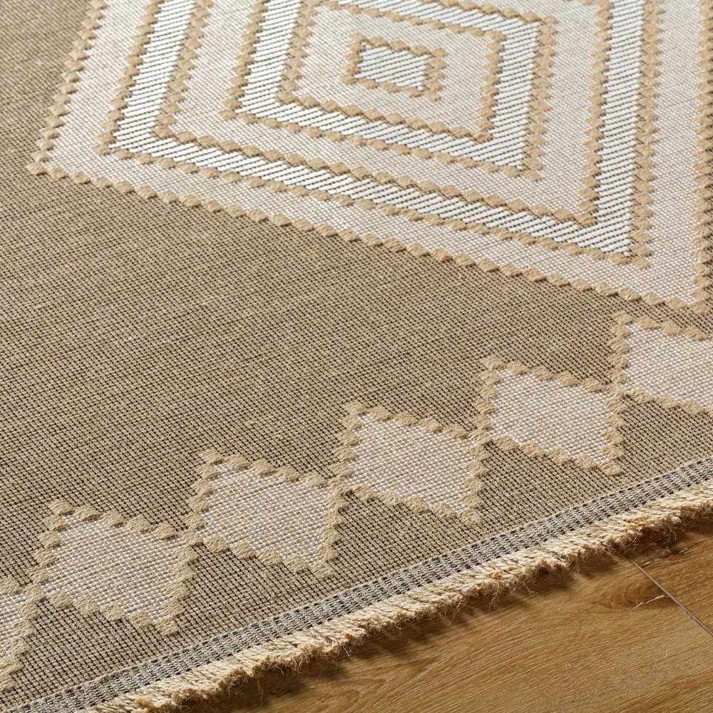 Keyuri Cottage Tan/Light Beige Machine Washable Jute Rug - Image 2