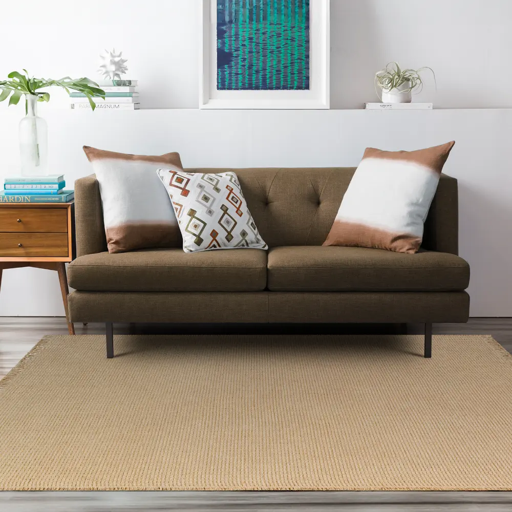 Kimi Becki Owens X Livabliss Solid And Border Camel Jute Rug - Image 2