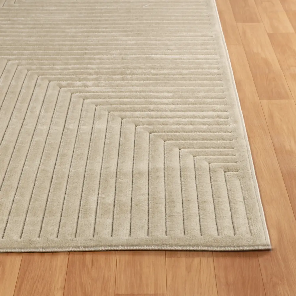 Kiyoshi In- & Outdoor 3D High & Low Pile Textured Beige Rug - Image 12