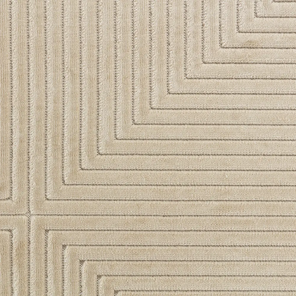 Kiyoshi In- & Outdoor 3D High & Low Pile Textured Beige Rug - Image 3