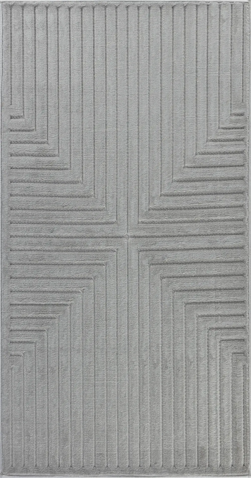 Kiyoshi In- & Outdoor 3D High & Low Pile Textured Grey Rug - Image 3