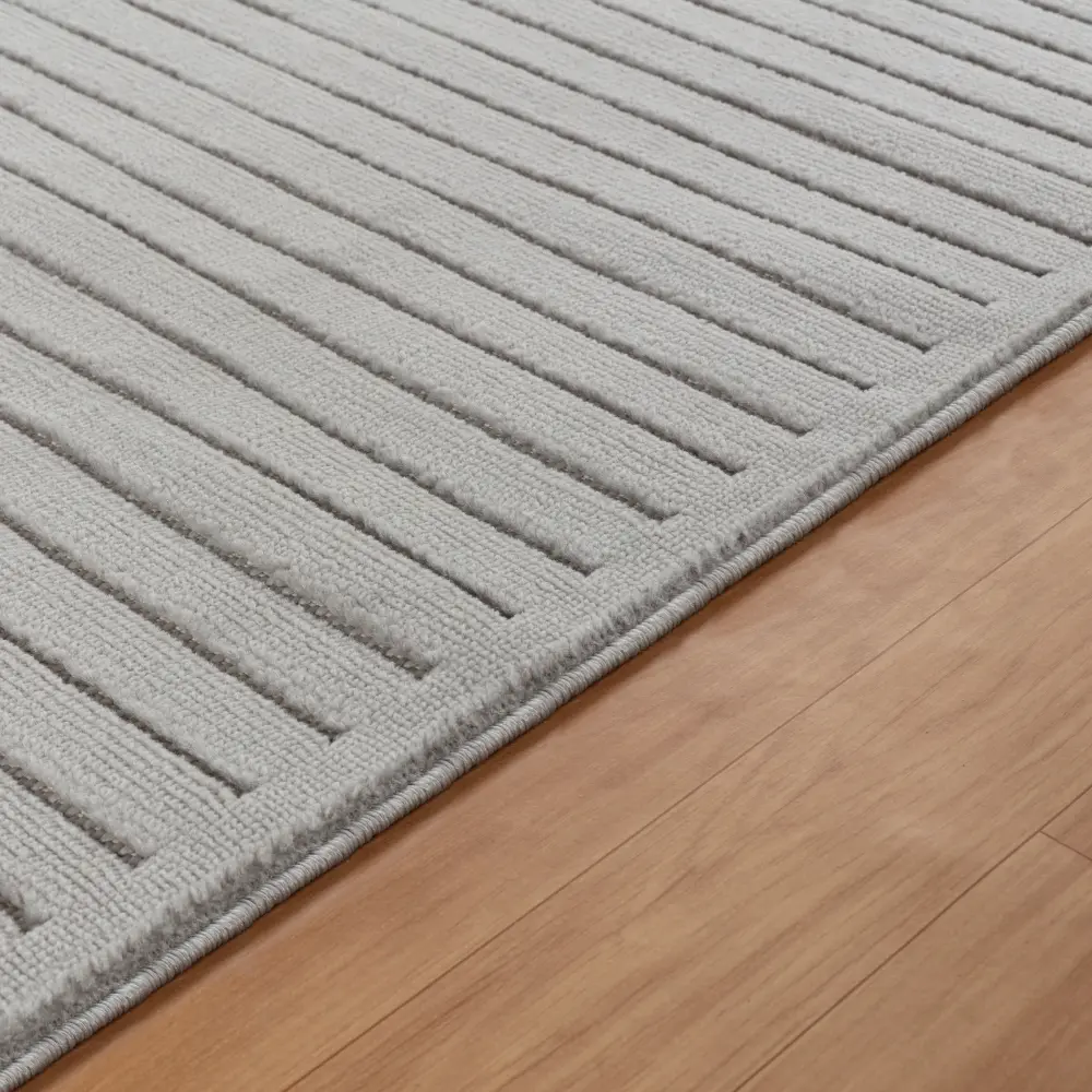 Kiyoshi In- & Outdoor 3D High & Low Pile Textured Grey Rug - Image 8