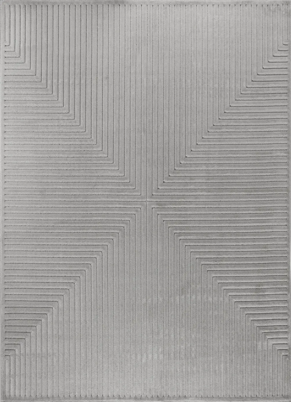 Kiyoshi In- & Outdoor 3D High & Low Pile Textured Grey Rug - Image 9