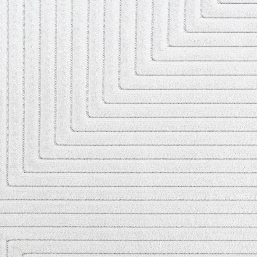 Kiyoshi In- & Outdoor 3D High & Low Pile Textured White Rug - Image 7