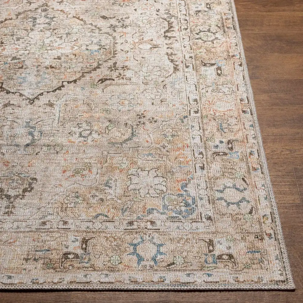 Clara Machine Washable Traditionnal Boho Taupe Rug - Image 2