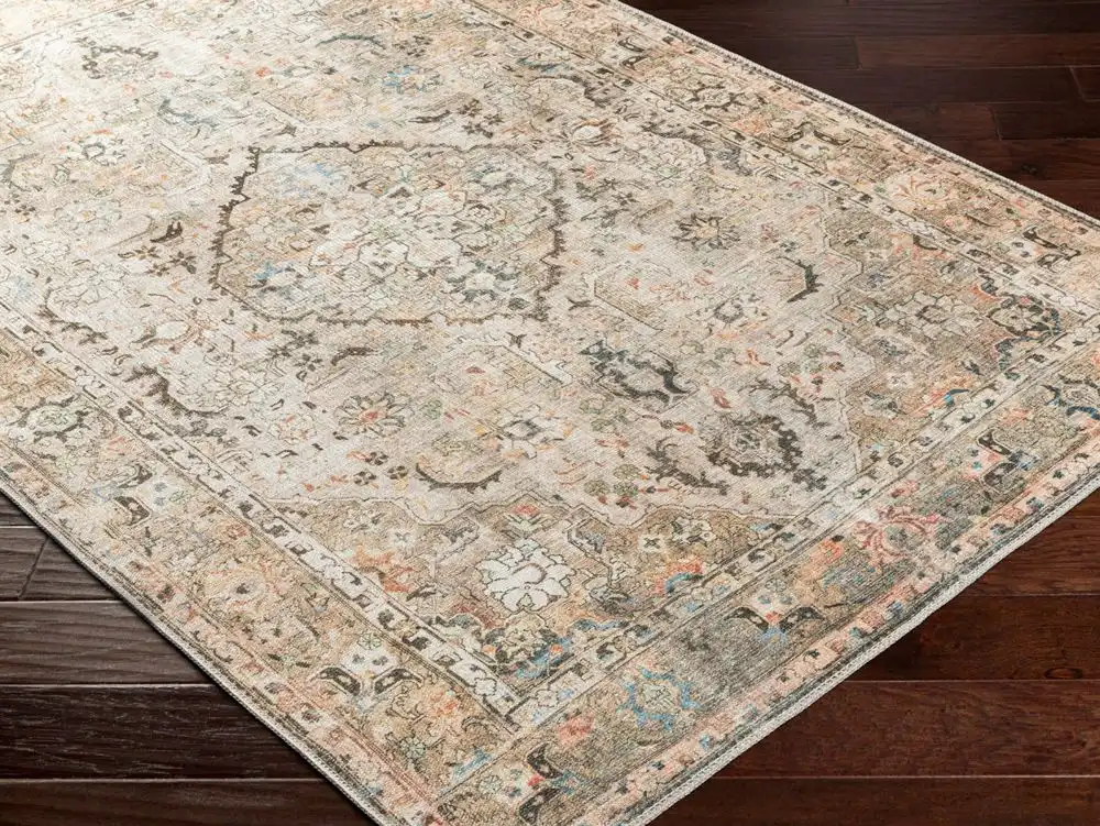 Clara Machine Washable Traditionnal Boho Taupe Rug - Image 4