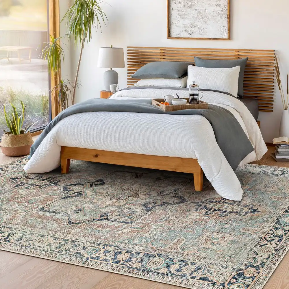 Dido Machine Washable Traditionnal Boho Sage Rug - Image 2