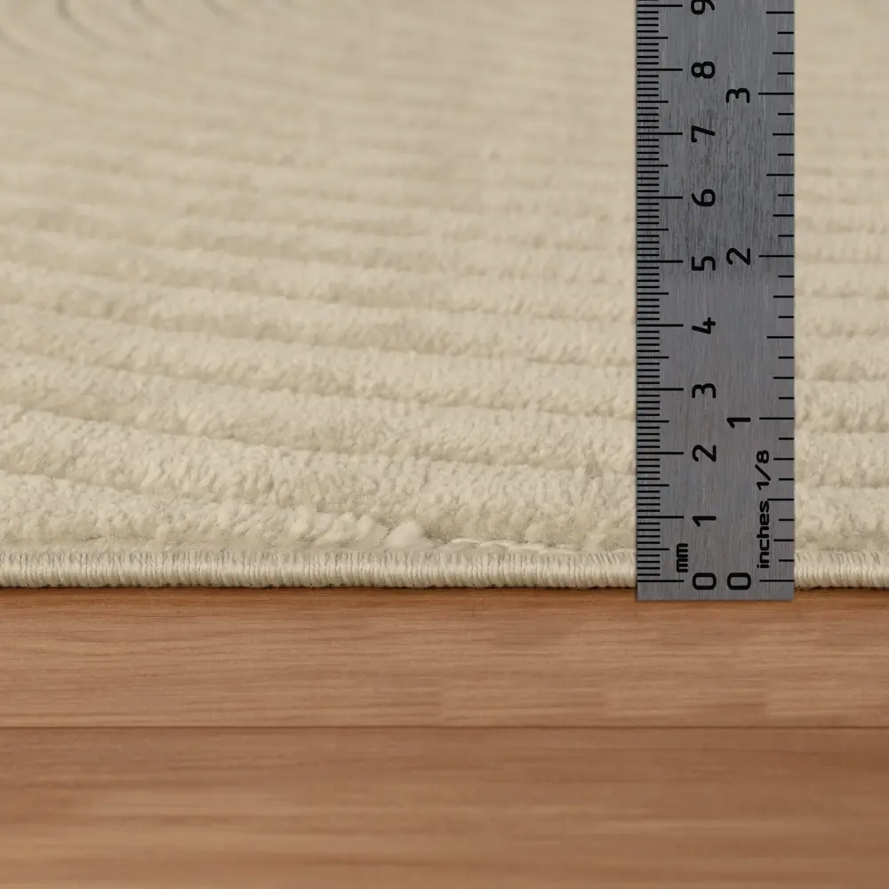 Koana In- & Outdoor 3D High & Low Pile Textured Beige Rug - Image 3