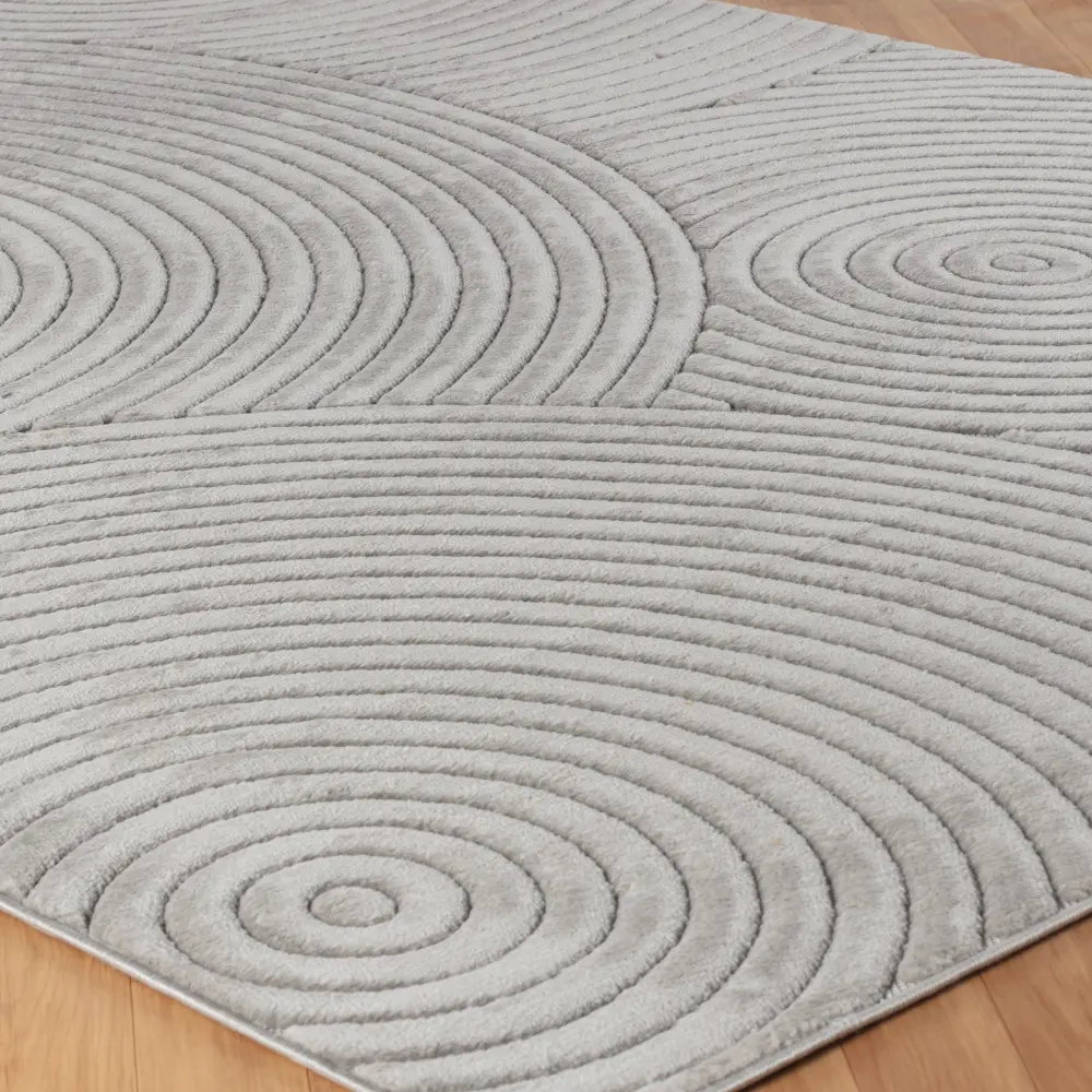 Koana In- & Outdoor 3D High & Low Pile Textured Grey Rug - Image 5