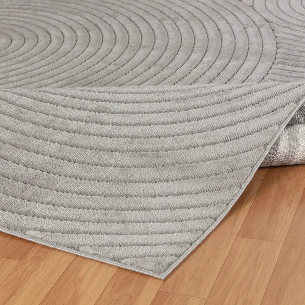 Koana In- & Outdoor 3D High & Low Pile Textured Grey Rug - Image 6
