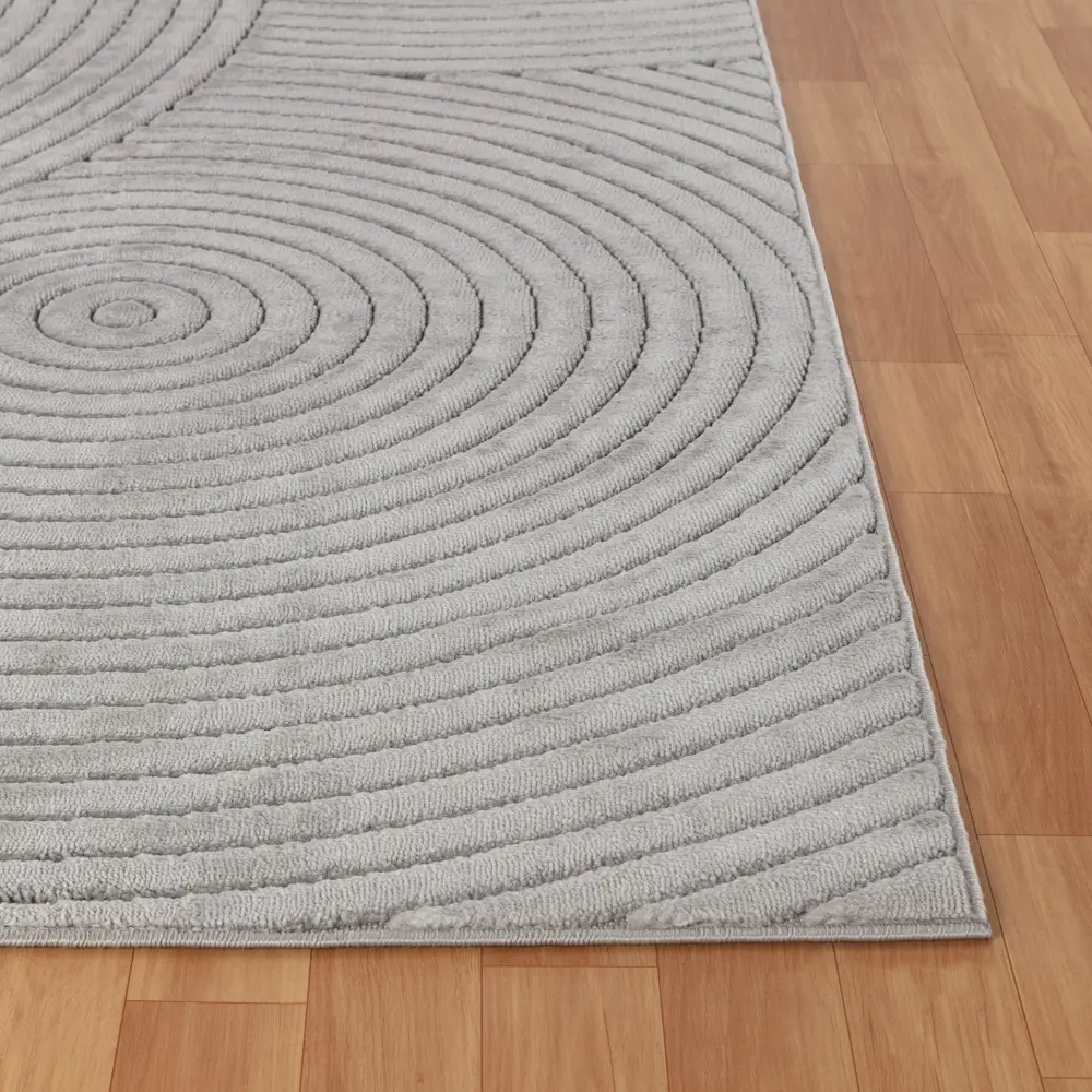 Koana In- & Outdoor 3D High & Low Pile Textured Grey Rug - Image 7