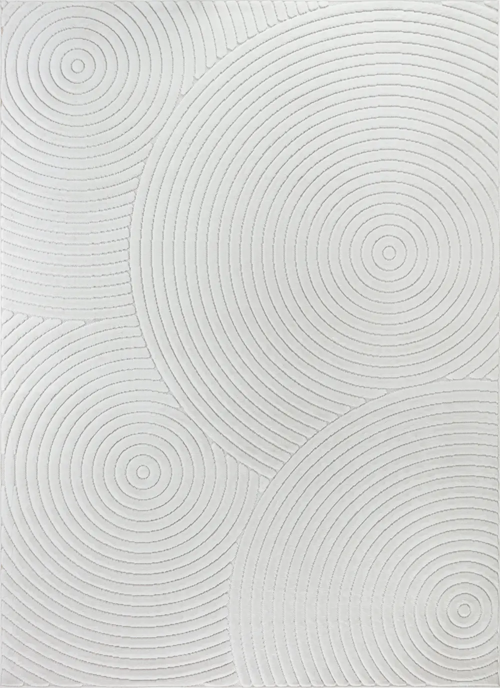 Koana In- & Outdoor 3D High & Low Pile Textured White Rug - Image 4