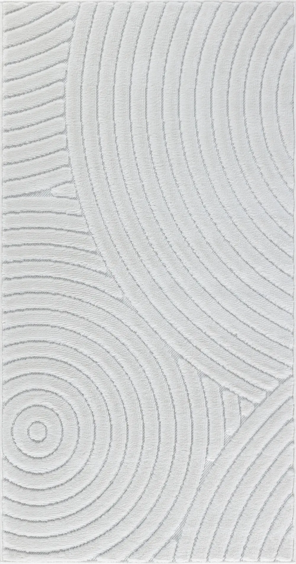 Koana In- & Outdoor 3D High & Low Pile Textured White Rug - Image 6