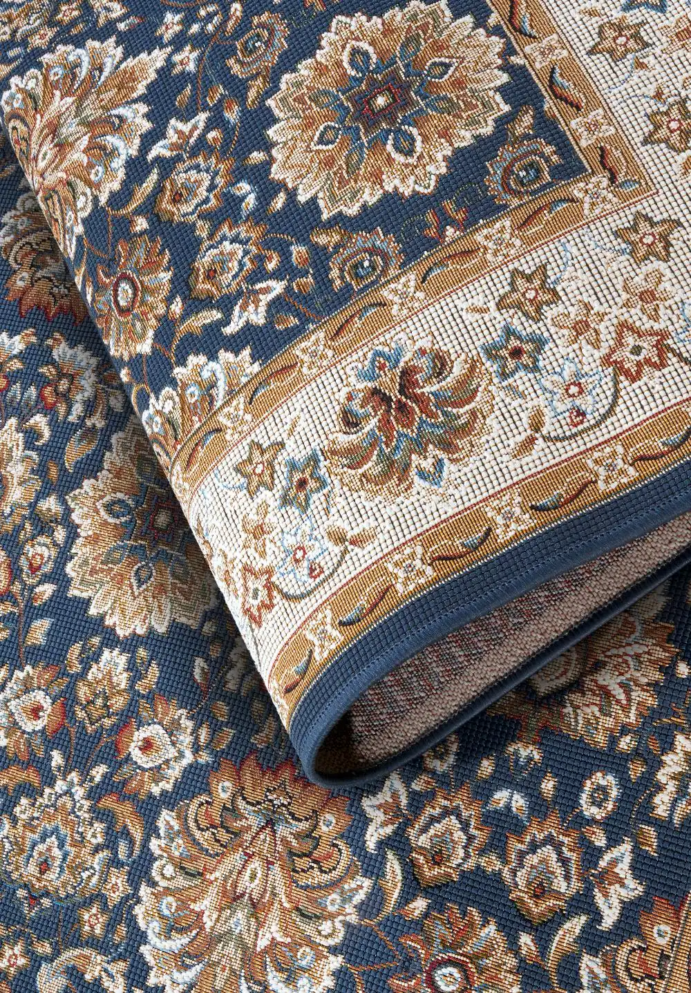 Kollektion 1767 106055 Blue Cream Rug - Image 5
