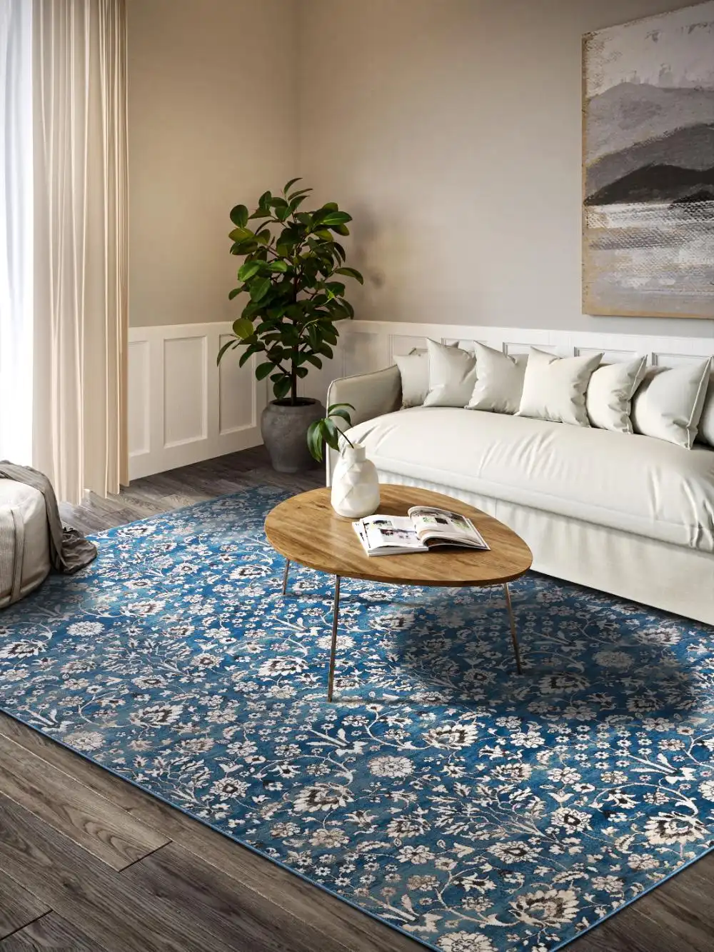 Kollektion 1869 106119 Blue Cream Rug