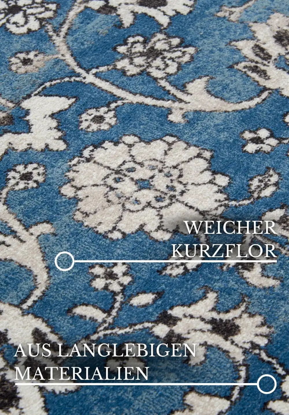 Kollektion 1869 106119 Blue Cream Rug - Image 5