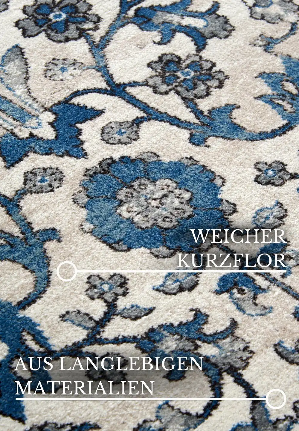 Kollektion 1869 106120 Cream Blue Rug - Image 5