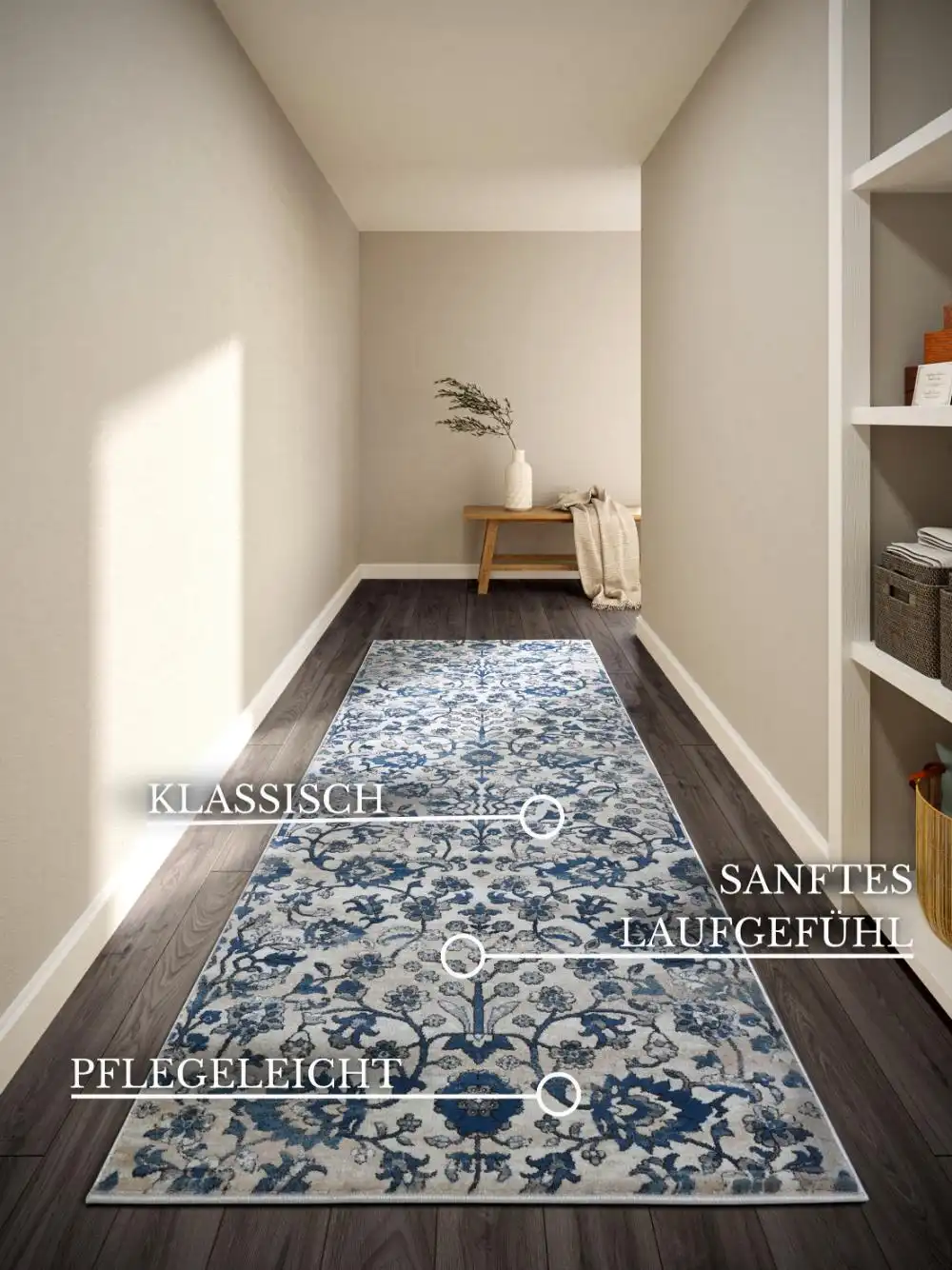 Kollektion 1869 106120 Cream Blue Rug - Image 7