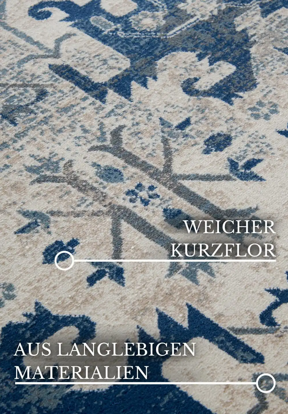 Kollektion 1869 106121 Cream Blue Rug - Image 3