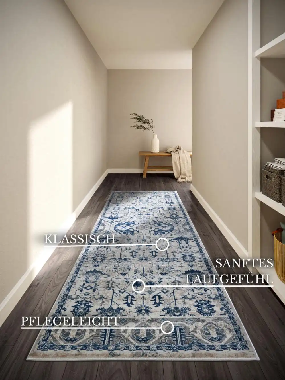 Kollektion 1869 106121 Cream Blue Rug - Image 8