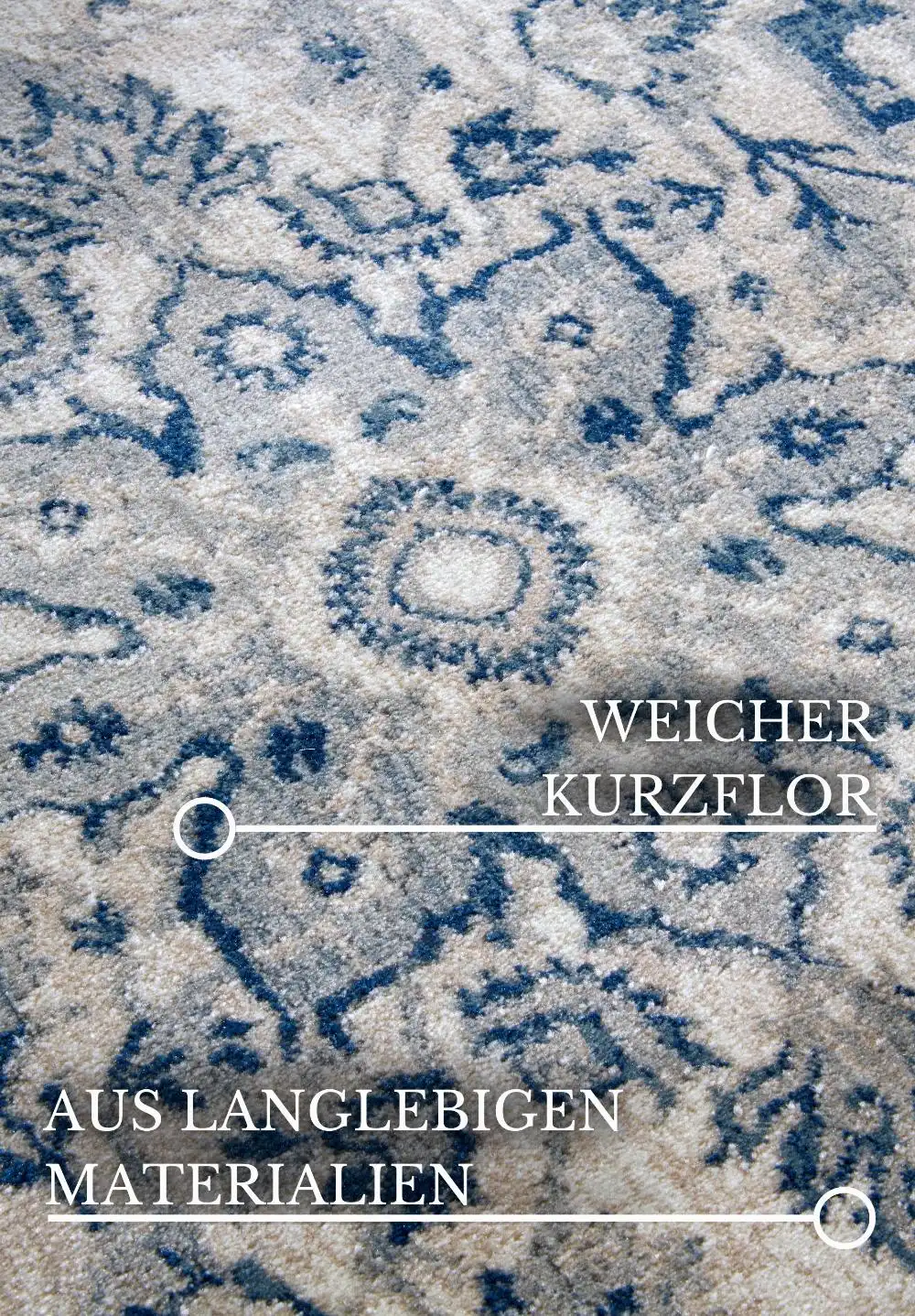 Kollektion 1869 106122 Cream Blue Rug - Image 5