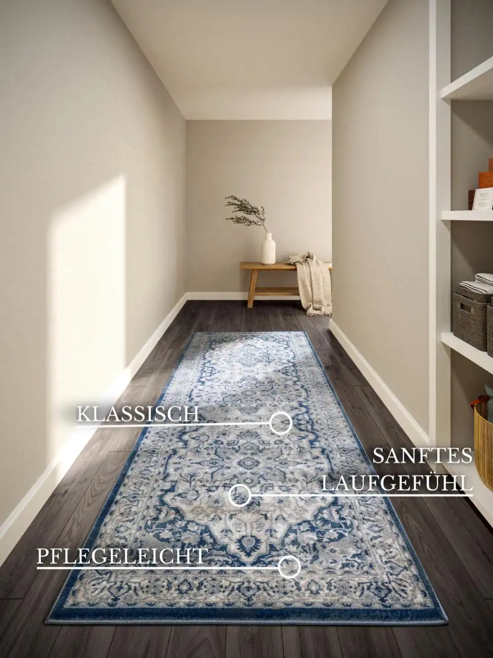 Kollektion 1869 106122 Cream Blue Rug - Image 7