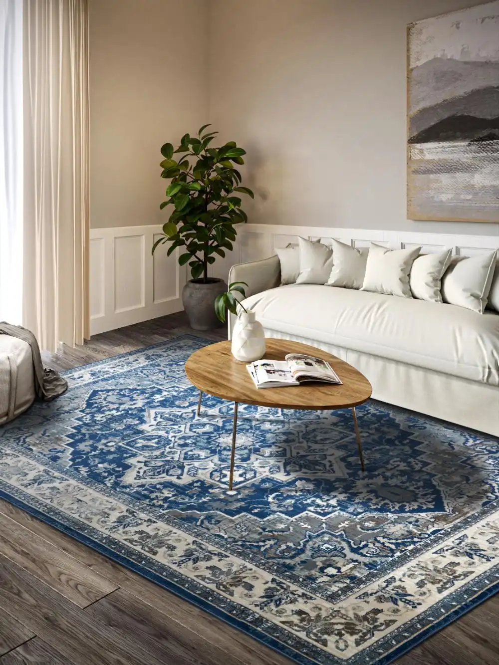 Kollektion 1869 106123 Blue Cream Rug