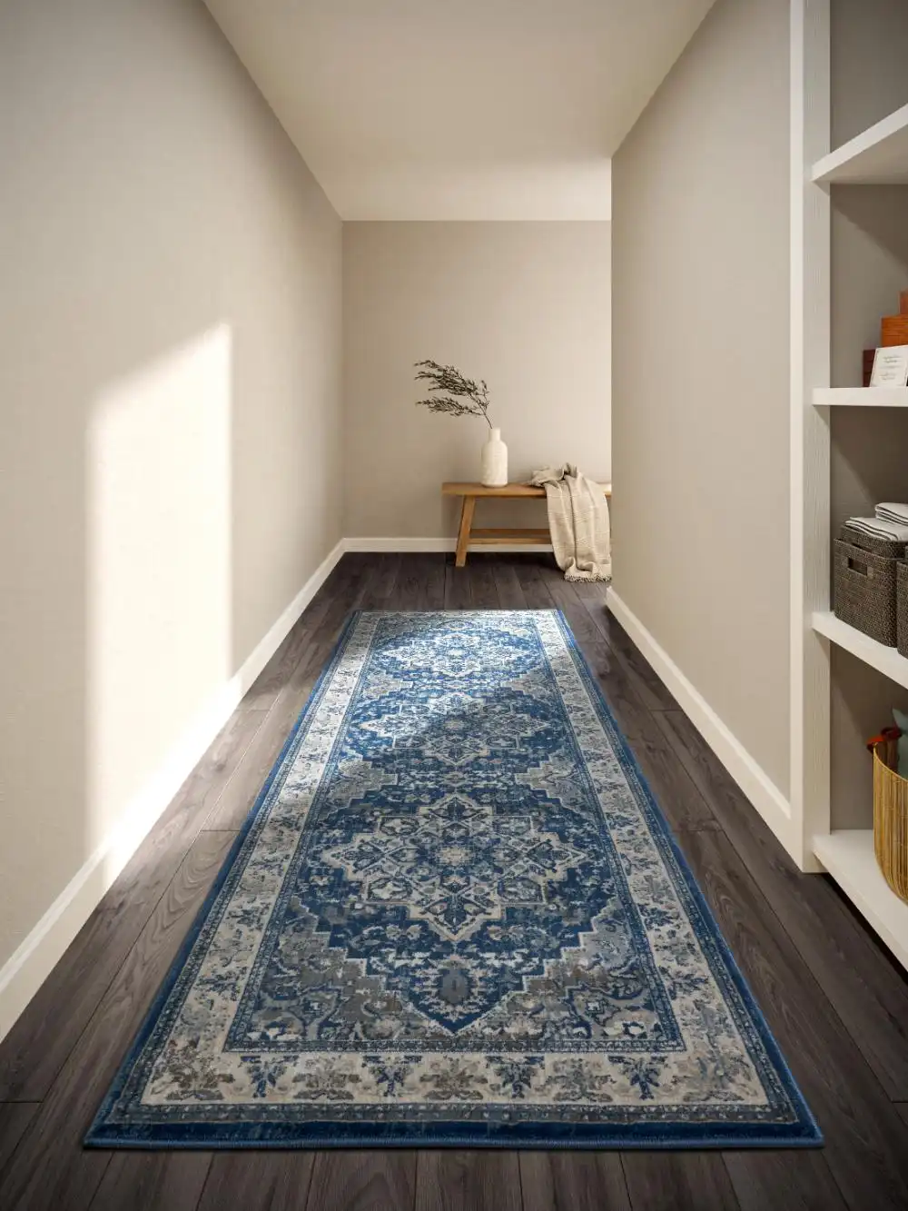 Kollektion 1869 106123 Blue Cream Rug - Image 5