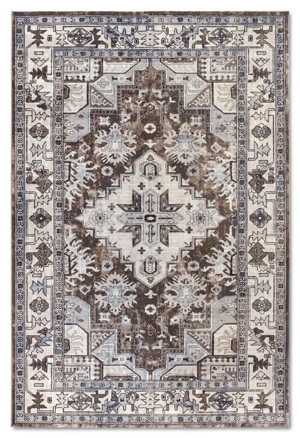 Kollektion 1869 106124 Brown Cream Rug - Image 4