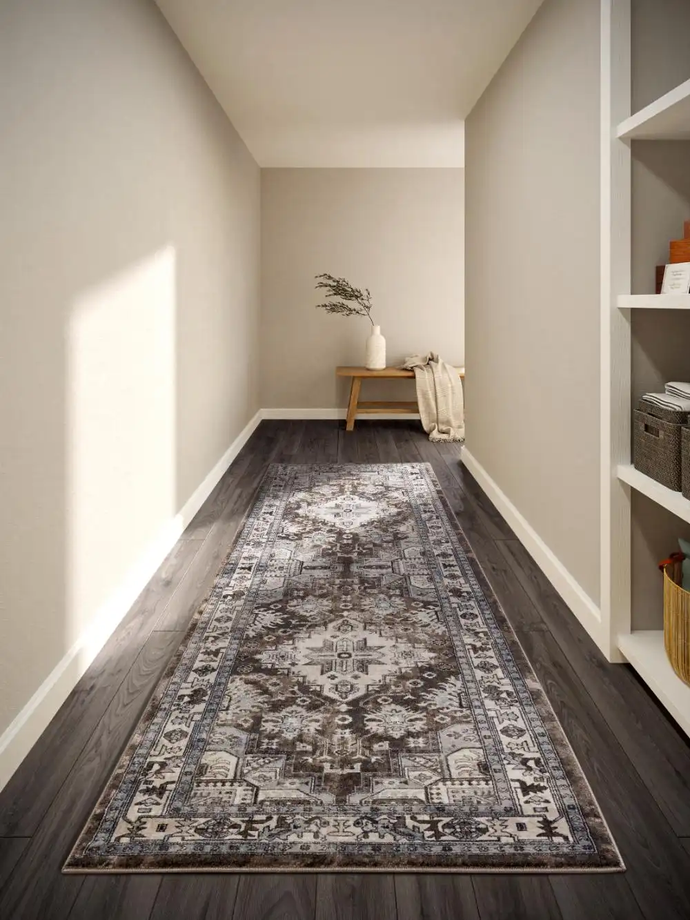 Kollektion 1869 106124 Brown Cream Rug - Image 5