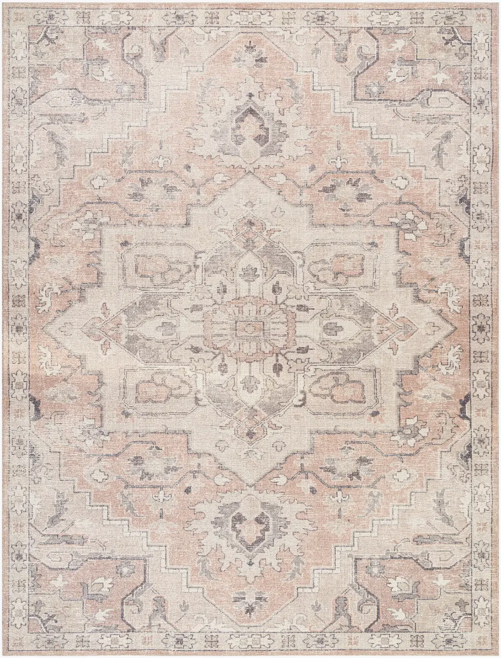 Elle Becki Owens X Livabliss Vintage Oriental Boho Salmon Rug - Image 5