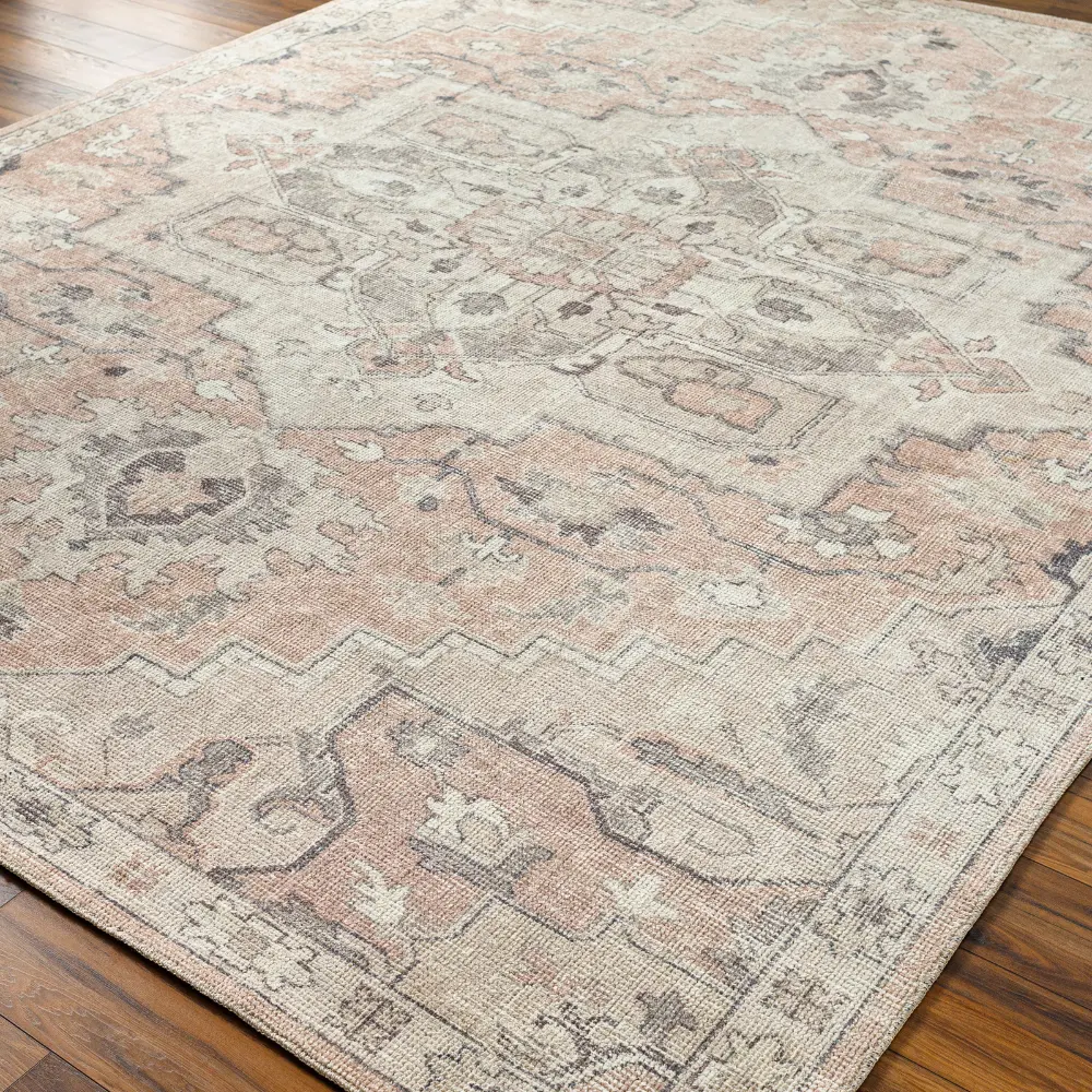 Elle Becki Owens X Livabliss Vintage Oriental Boho Salmon Rug - Image 7