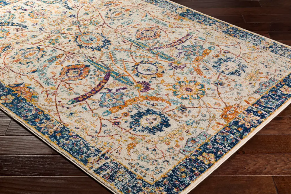 Kush Vintage Oriental Boho Blue/Beige Rug - Image 4