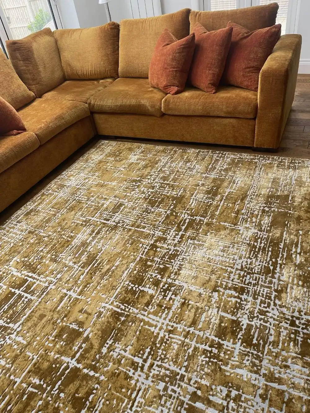 Kuza Abstract Gold Rug - Image 3