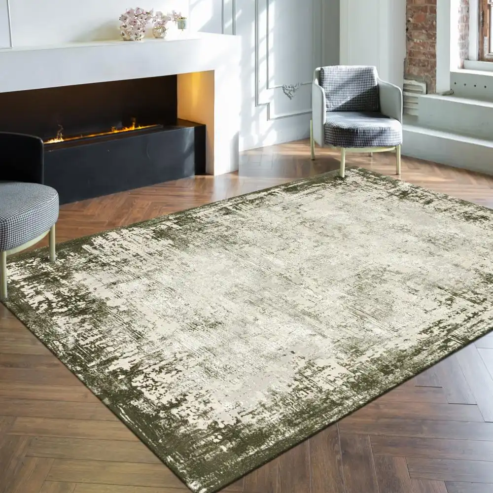Kuza Border Green Rug