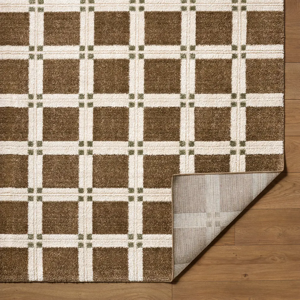 La Luna Modern Green Off-White Grey Brown Graphic Living Dining Bedroom Rug LUU2306 - Image 4
