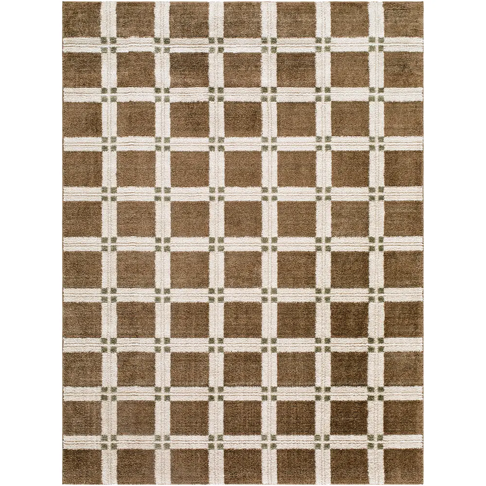 La Luna Modern Green Off-White Grey Brown Graphic Living Dining Bedroom Rug LUU2306 - Image 7