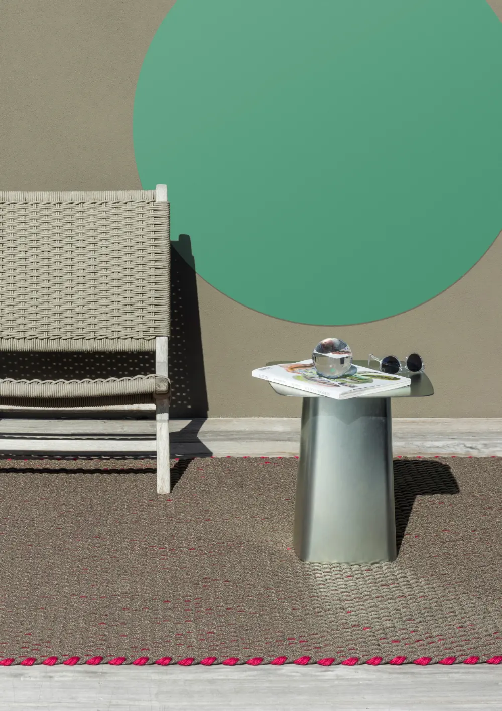 Lace Tri-colore Thyme/Grey/Pink outdoor 496904 Rug - Image 3