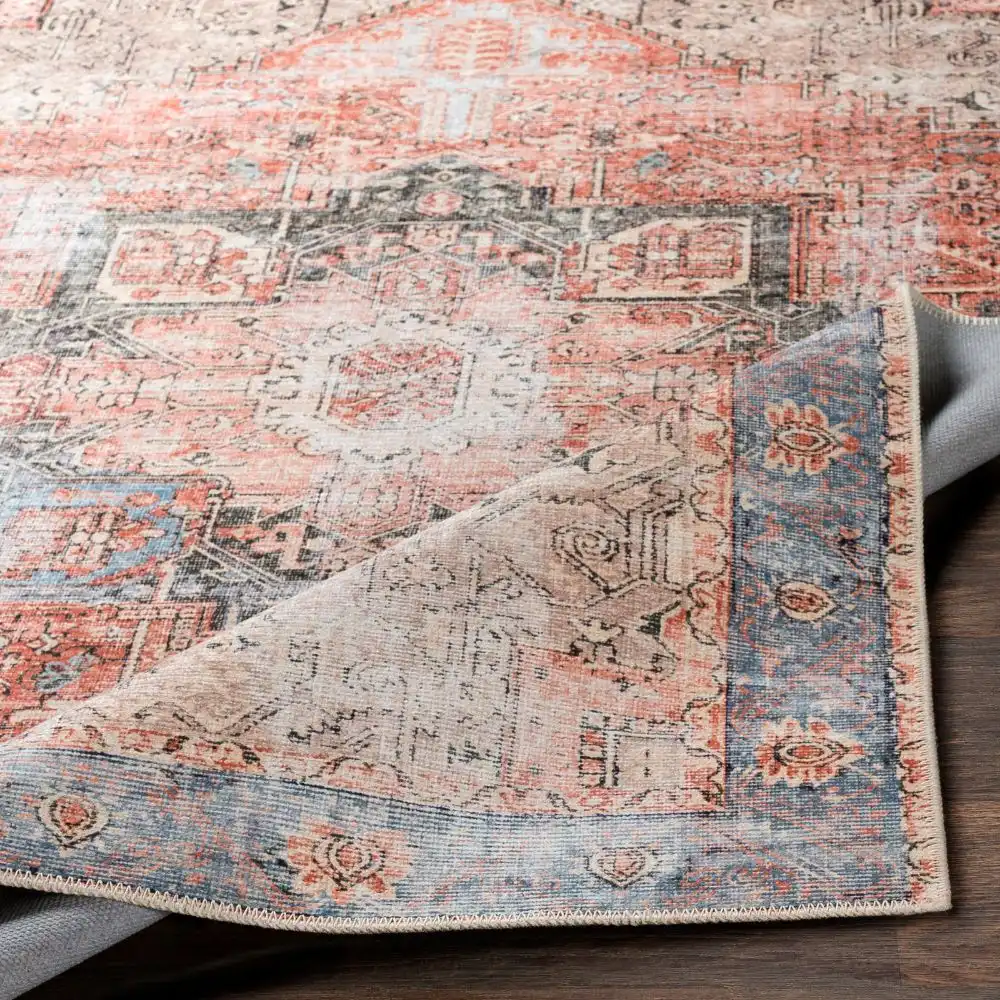 Lana Machine Washable Traditionnal Boho Brown/Tan/Ivory Rug - Image 3