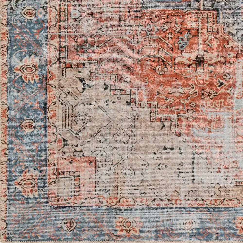 Lana Machine Washable Traditionnal Boho Brown/Tan/Ivory Rug - Image 8