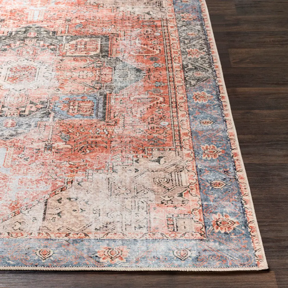 Lana Machine Washable Traditionnal Boho Brown/Tan/Ivory Rug - Image 3