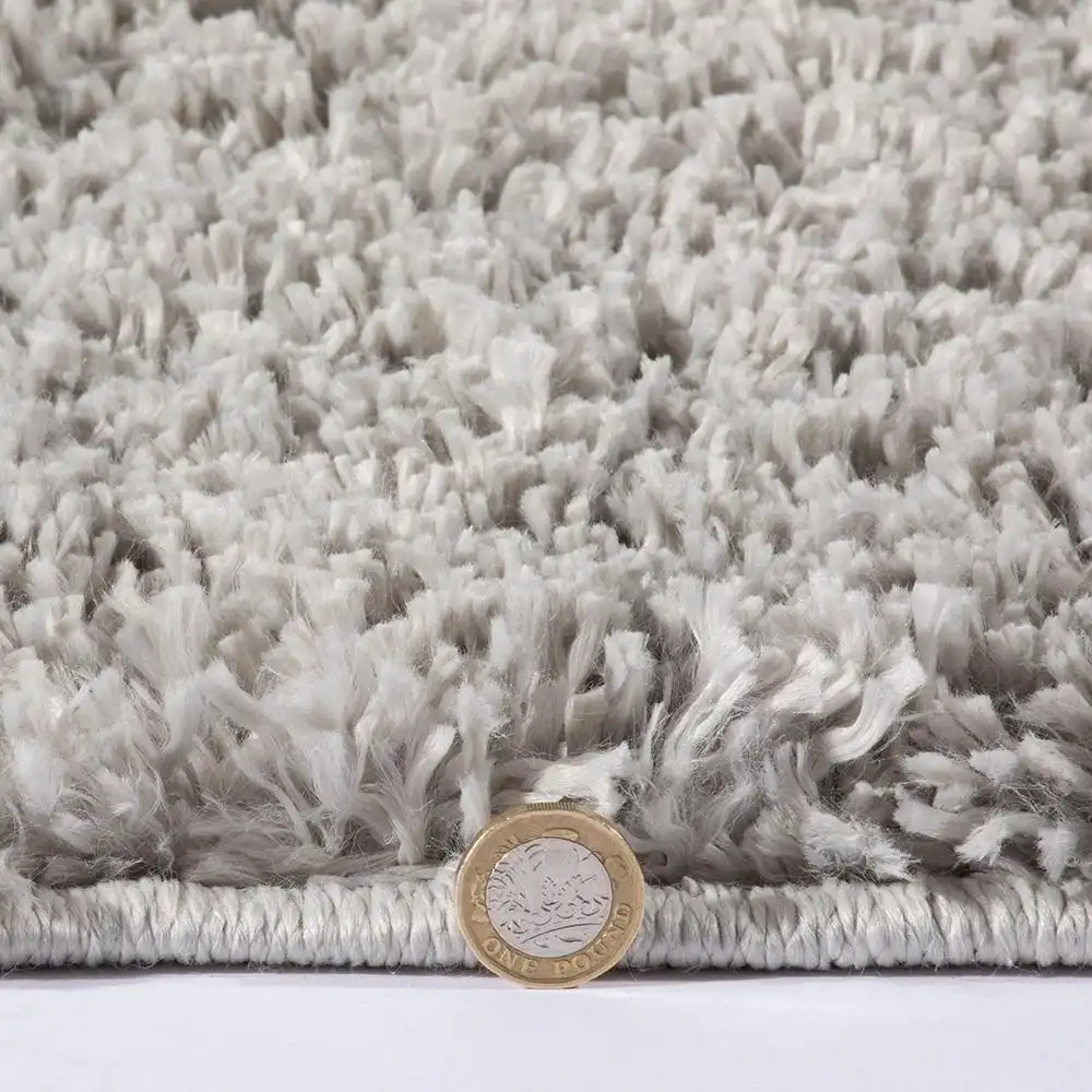 Larissa Shaggy Washable Ghost Grey Rug - Image 3